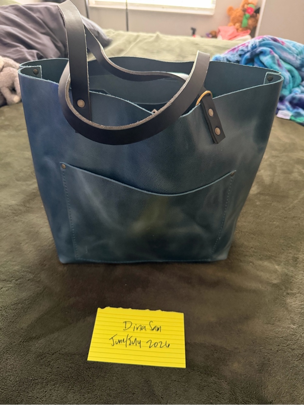 Portland Leather Unicorn Tote Alaska Blue Jeans Large
